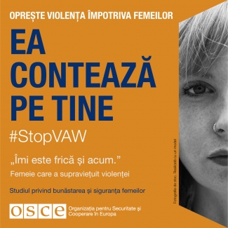 #StopVAW She Is Counting On You Banner for Moldova in Romanian