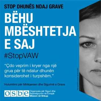 #StopVAW She is counting on you Banner for NMK in Albanian language