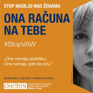 #StopVAW She is counting on you Banner Serbia